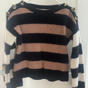 Womens Madewell Striped Wool Brend Sweater